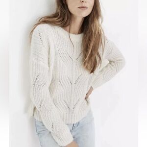 Madewell Women's Ivory Charley Knit Pullover Sweater W2052 Sz S